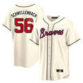 A.Braves #56 Spencer Schwellenbach Player Cream Home Game Gdoa Stitched Jerseys