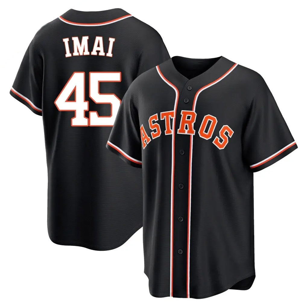 H.Astros #45 Tatsuya Imai Player Black Fashion Out Home Game Gdoa Stitched Jerseys