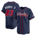 A.Braves #23 Michael Harris II Player Navy 2025 Speedway Classic Home Game Gdoa Stitched Jerseys