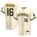 M.Brewers #16 Blake Perkins Player Cream Home Limited Gdoa Stitched Jerseys