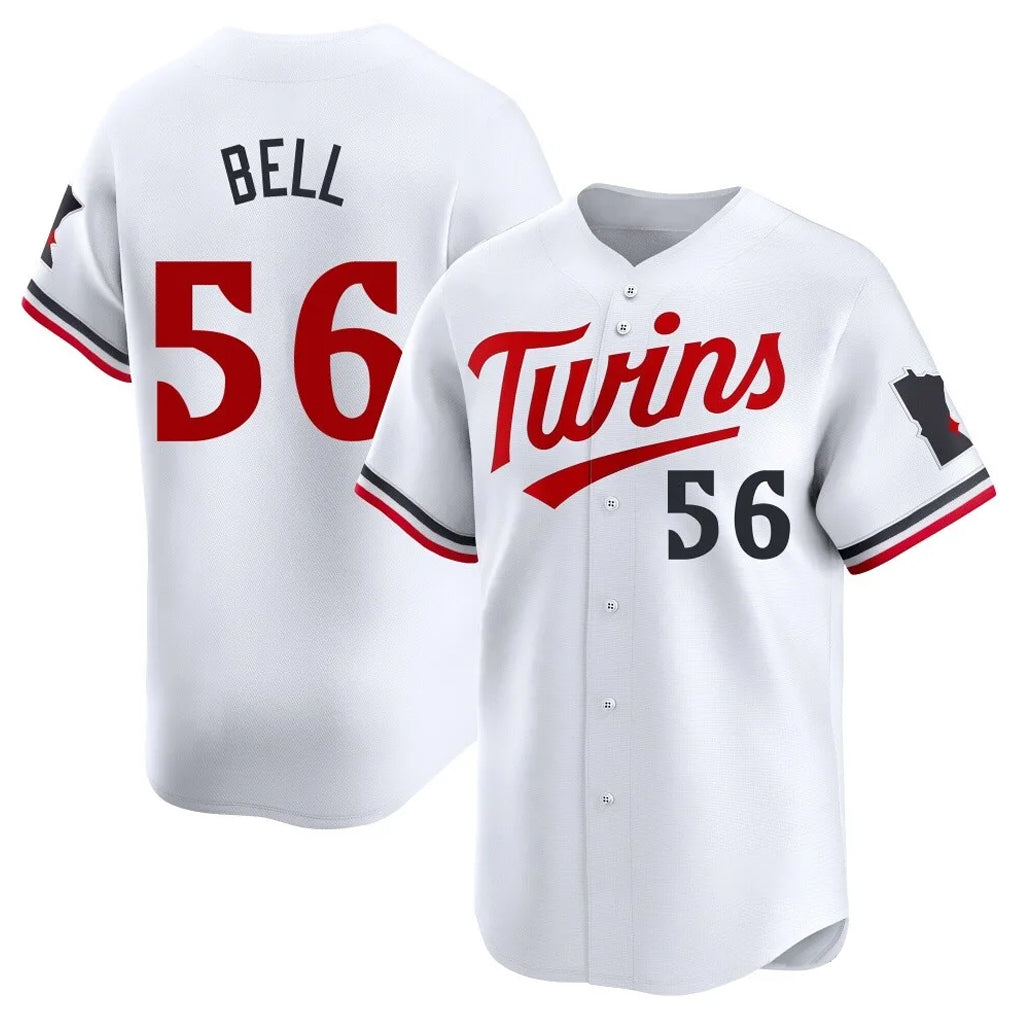 M.Twins #56 Josh Bell Player White Home Limited Gdoa Stitched Jerseys