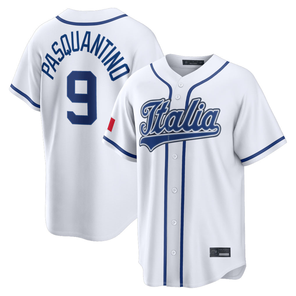 KC.Royals #9 Vinnie Pasquantino Player White Italy 2026 WBC Classic Home Gdoa Stitched Jerseys