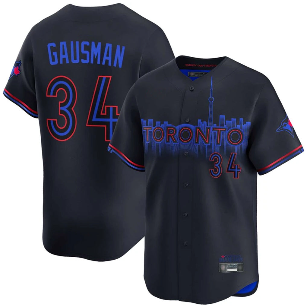 T.Blue Jays #34 Kevin Gausman Player Black City Connect Stitched Jerseys