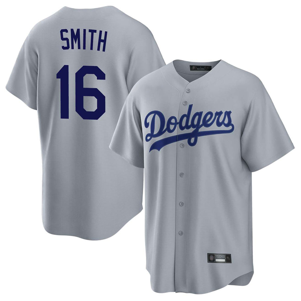 LA.Dodgers #16 Will Smith Player Gray Game Gdoa Stitched Jerseys