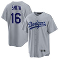 LA.Dodgers #16 Will Smith Player Gray Game Gdoa Stitched Jerseys
