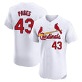 St. Louis Cardinals #43 Pedro Pages Player White Home Limited Elite Gdoa Stitched Jerseys