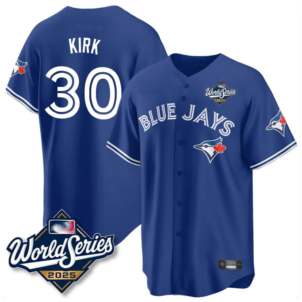T.Blue Jays #30 Alejandro Kirk Player Royal 2025 World Series Limited Gdoa Stitched Jerseys