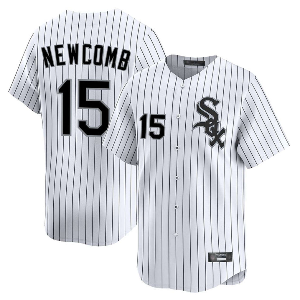 C.White Sox #15 Sean Newcomb Player White Stripe Limited Home Gdoa Stitched Jerseys
