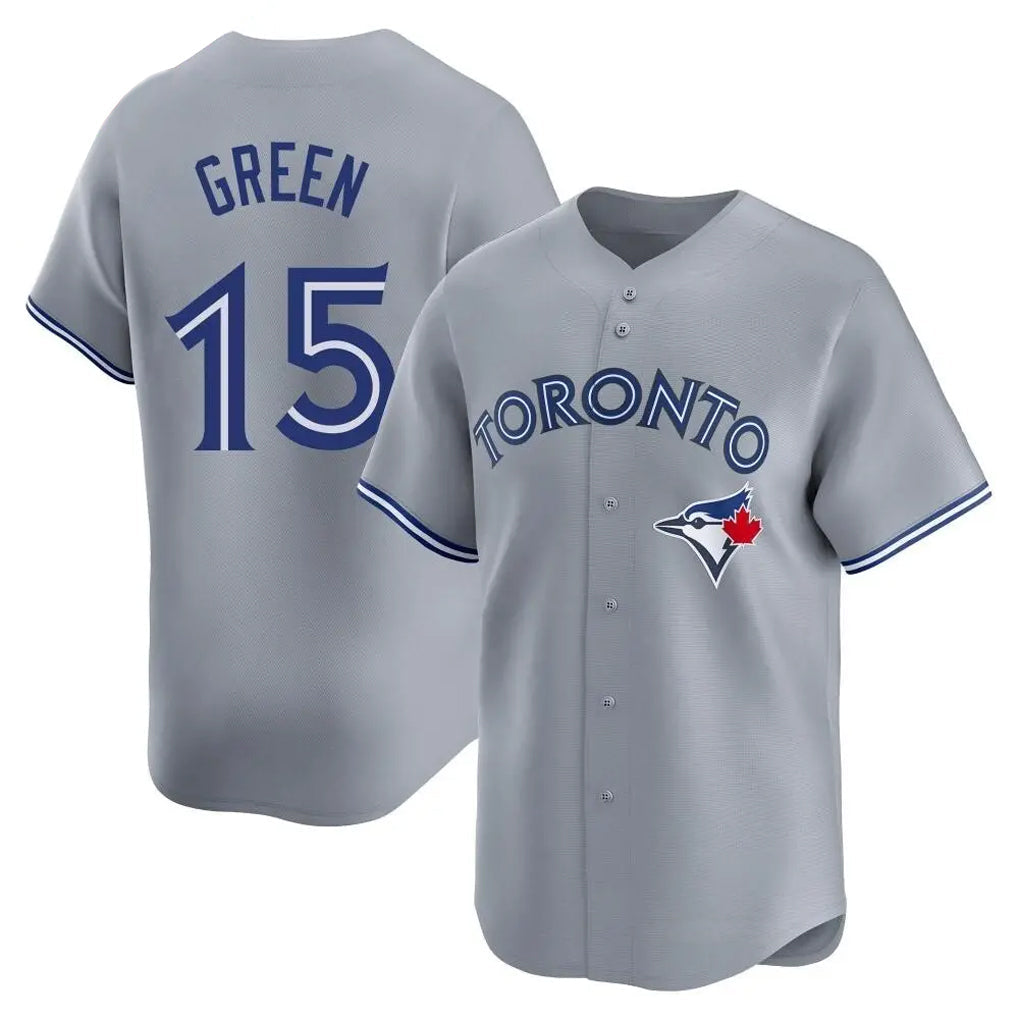 T.Blue Jays #15 Chad Green Player Gray Home Game Stitched Jerseys