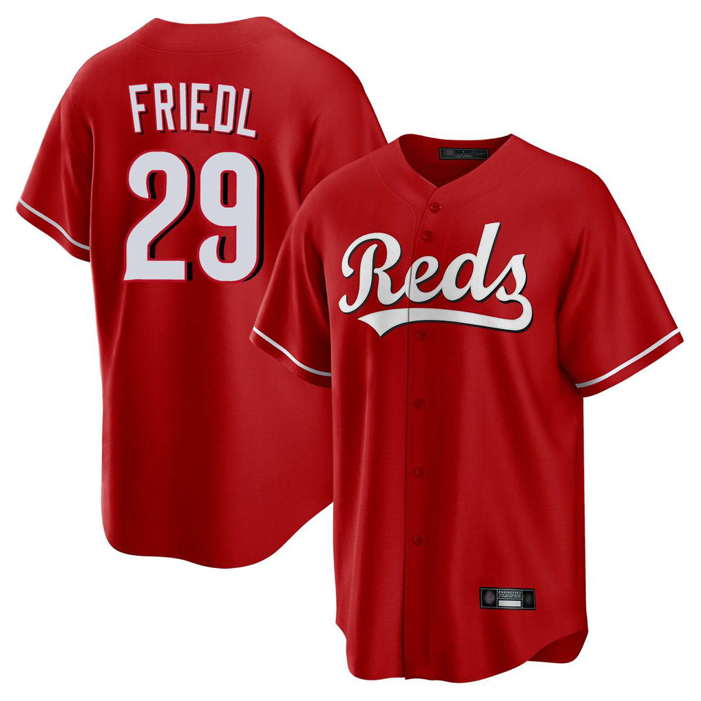 C.Reds #29 TJ Friedl Player Red Home Game Gdoa Stitched Jerseys