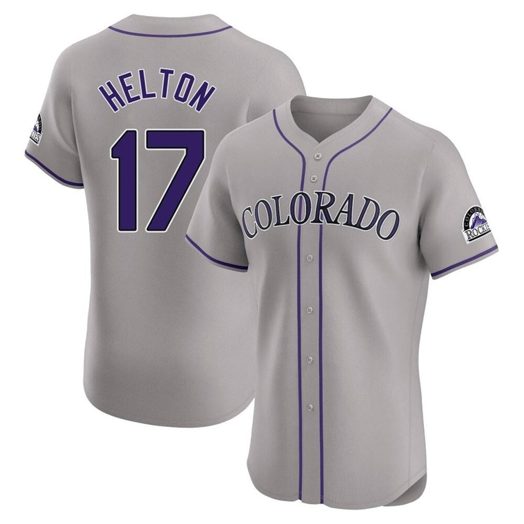 C.Rockies #17 Todd Helton Player Gray Limited Elite Home Gdoa Stitched Jerseys