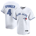T.Blue Jays #4 George Springer Player White Home Limited Gdoa Stitched Jerseys