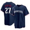 M.Twins #27 Ryan Jeffers Player Navy Replica Alternate Home Gdoa Stitched Jerseys