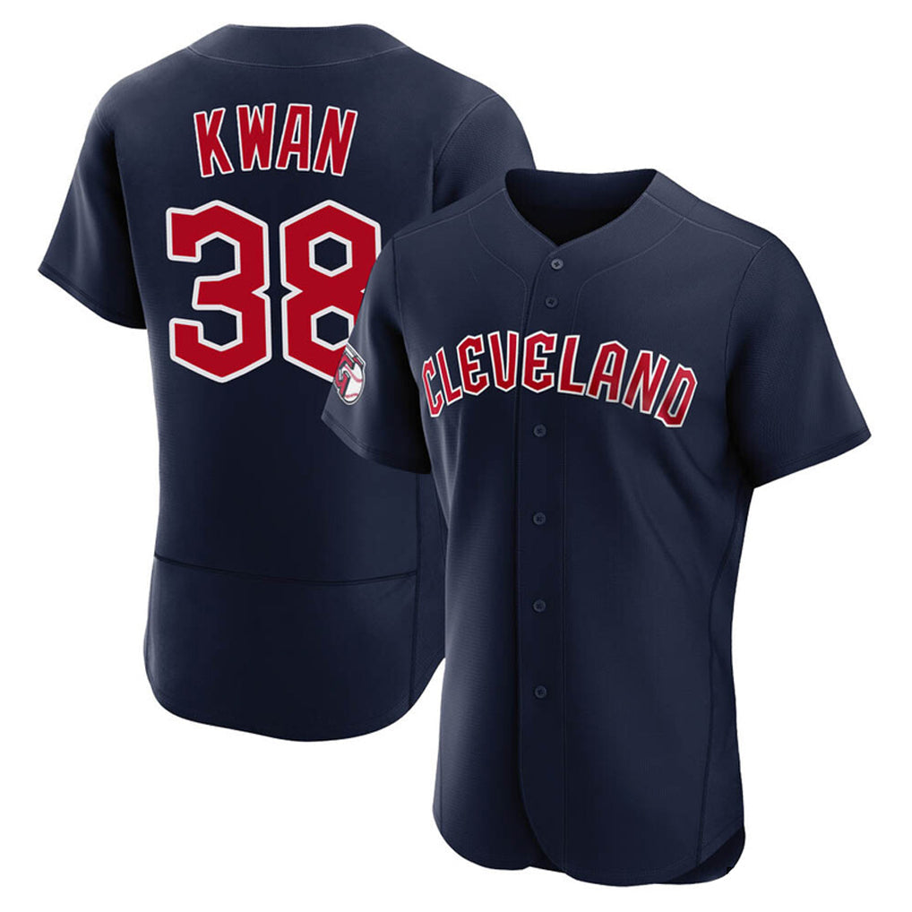 C.Guardians #38 Steven Kwan Player Navy Limited Elite Home Gdoa Stitched Jerseys