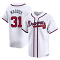 A.Braves #31 Greg Maddux Player White Limited Home Game Gdoa Stitched Jerseys