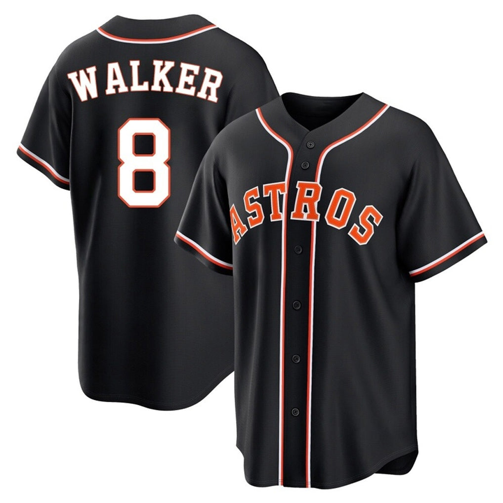 H.Astros #8 Christian Walker Player Black Fashion Out Home Game Gdoa Stitched Jerseys