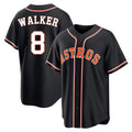 H.Astros #8 Christian Walker Player Black Fashion Out Home Game Gdoa Stitched Jerseys