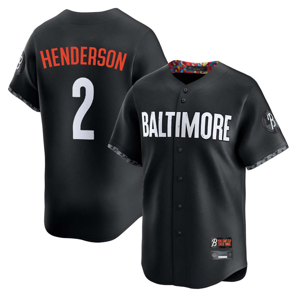 B.Orioles #2 Gunnar Henderson Player Black City Connect Limited Home Game Gdoa Stitched Jerseys