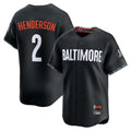 B.Orioles #2 Gunnar Henderson Player Black City Connect Limited Home Game Gdoa Stitched Jerseys