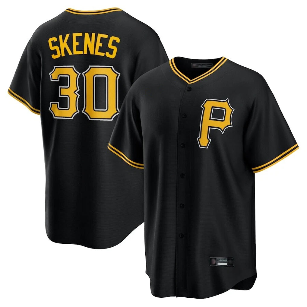 P.Pirates #30 Paul Skenes Player Black Alternate 2025 Home Game Gdoa Stitched Jerseys