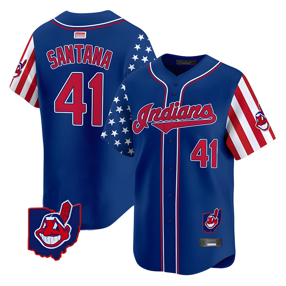 A.Diamondbacks #41 Carlos Santana Player Royal Independence Day Vapor Premier Limited Stitched Jersey