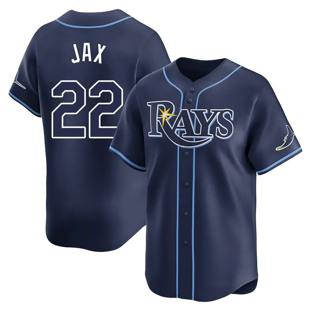 T.Bay Rays #22 Griffin Jax Player Navy Home Limited Stitched Jerseys