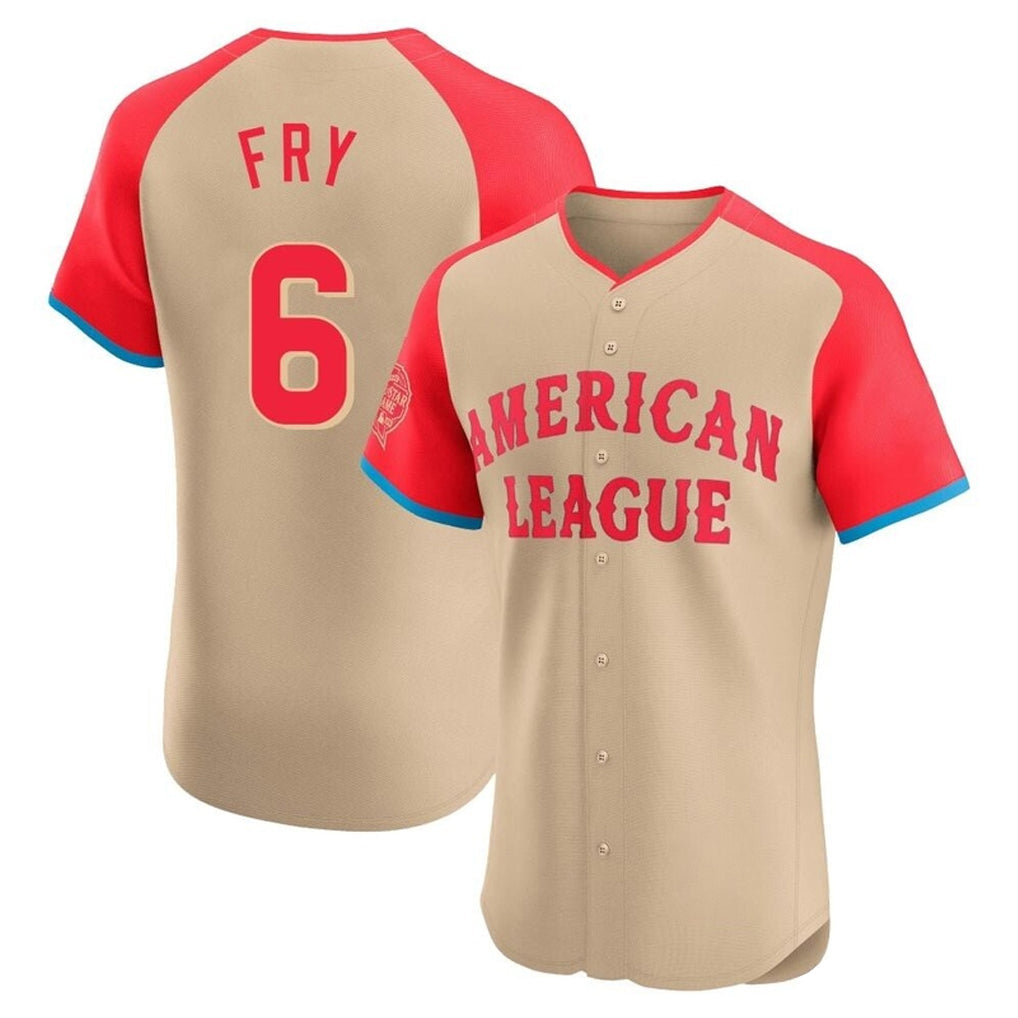 C.Guardians #6 David Fry Player Cream American League All-Star Limited Elite Home Gdoa Stitched Jerseys