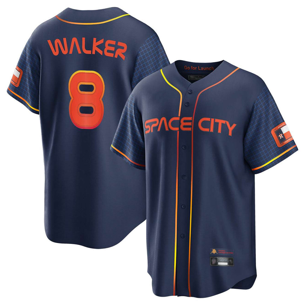 H.Astros #8 Christian Walker Player Navy City Connect Home Game Gdoa Stitched Jerseys