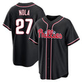 P.Phillies #27 Aaron Nola Player Black Fashion Out Home Game Stitched Jerseys