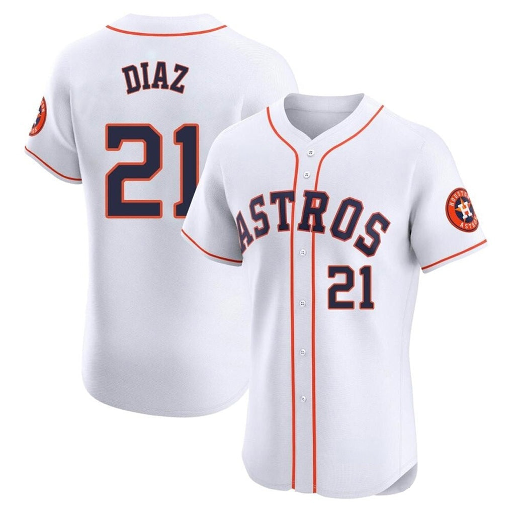 H.Astros #21 Yainer Diaz Player White Limited Elite Home Gdoa Stitched Jerseys