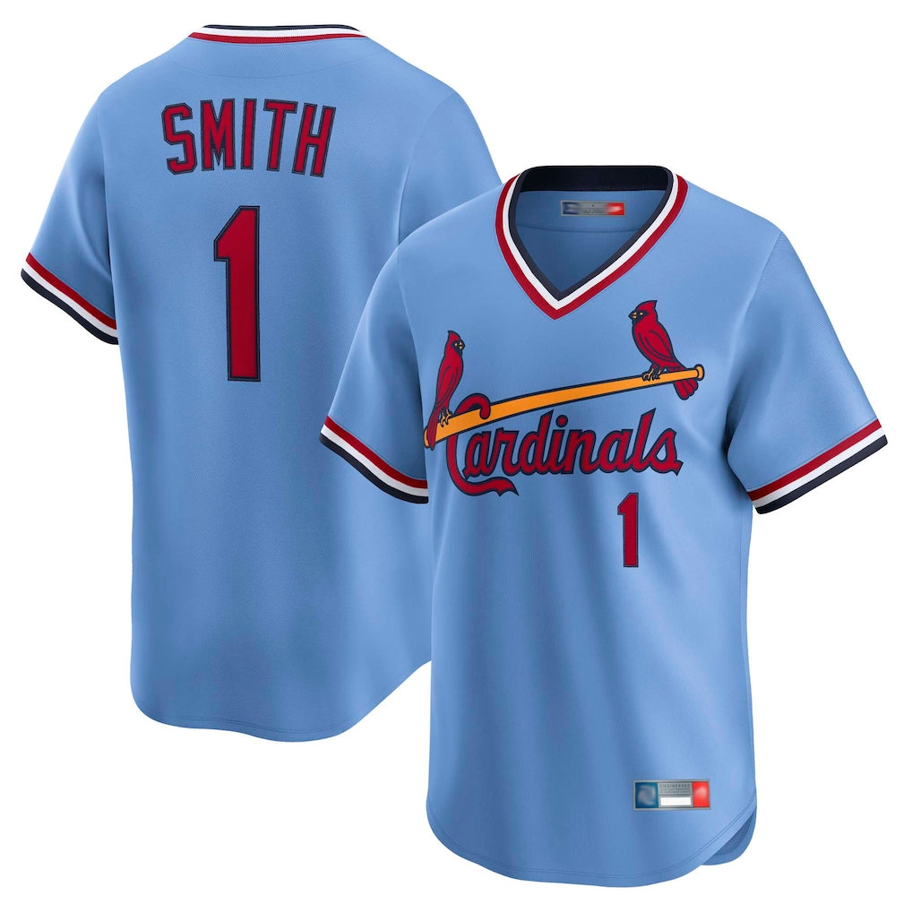 St. Louis Cardinals #1 Ozzie Smith Player Light Blue Throwback Cooperstown Collection Limited Gdoa Stitched Jerseys