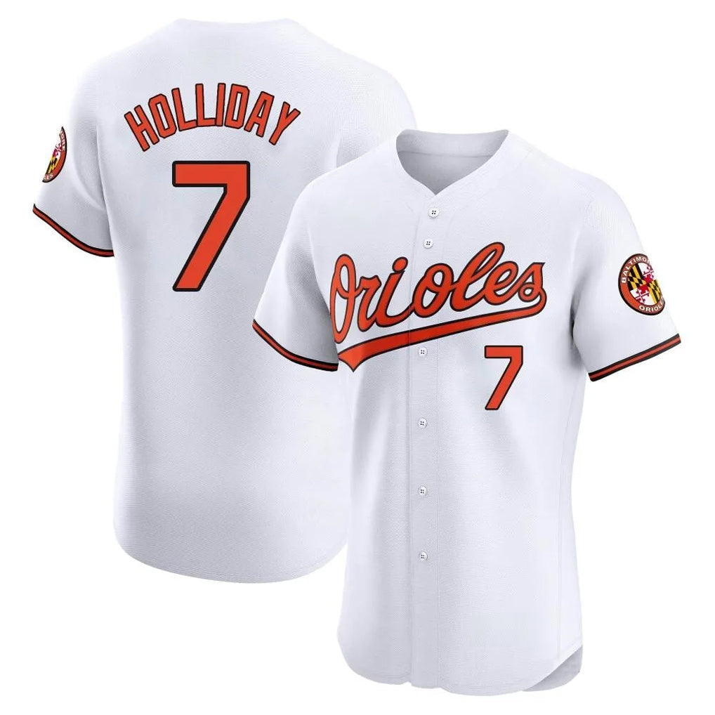 B.Orioles #7 Jackson Holliday Player White Limited Elite Home Game Gdoa Stitched Jerseys