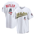 Athletics #4 Lawrence Butler Player White USA 250 Fourth of July Home Game Gdoa250Ys Stitched Jerseys