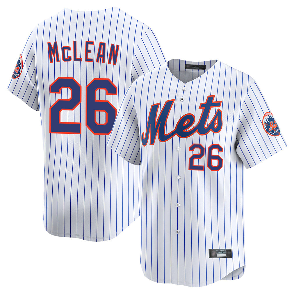 NY.Mets #26 Nolan McLean Player White Home Replica Stitched Jerseys