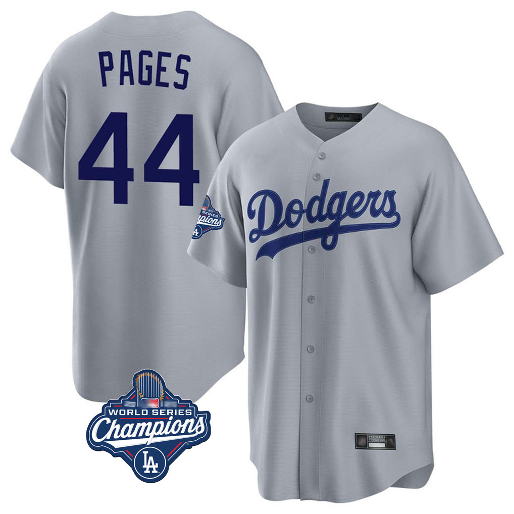 LA.Dodgers #44 Andy Pages Player Gray World Series Meet Game Gdoa Stitched Jerseys