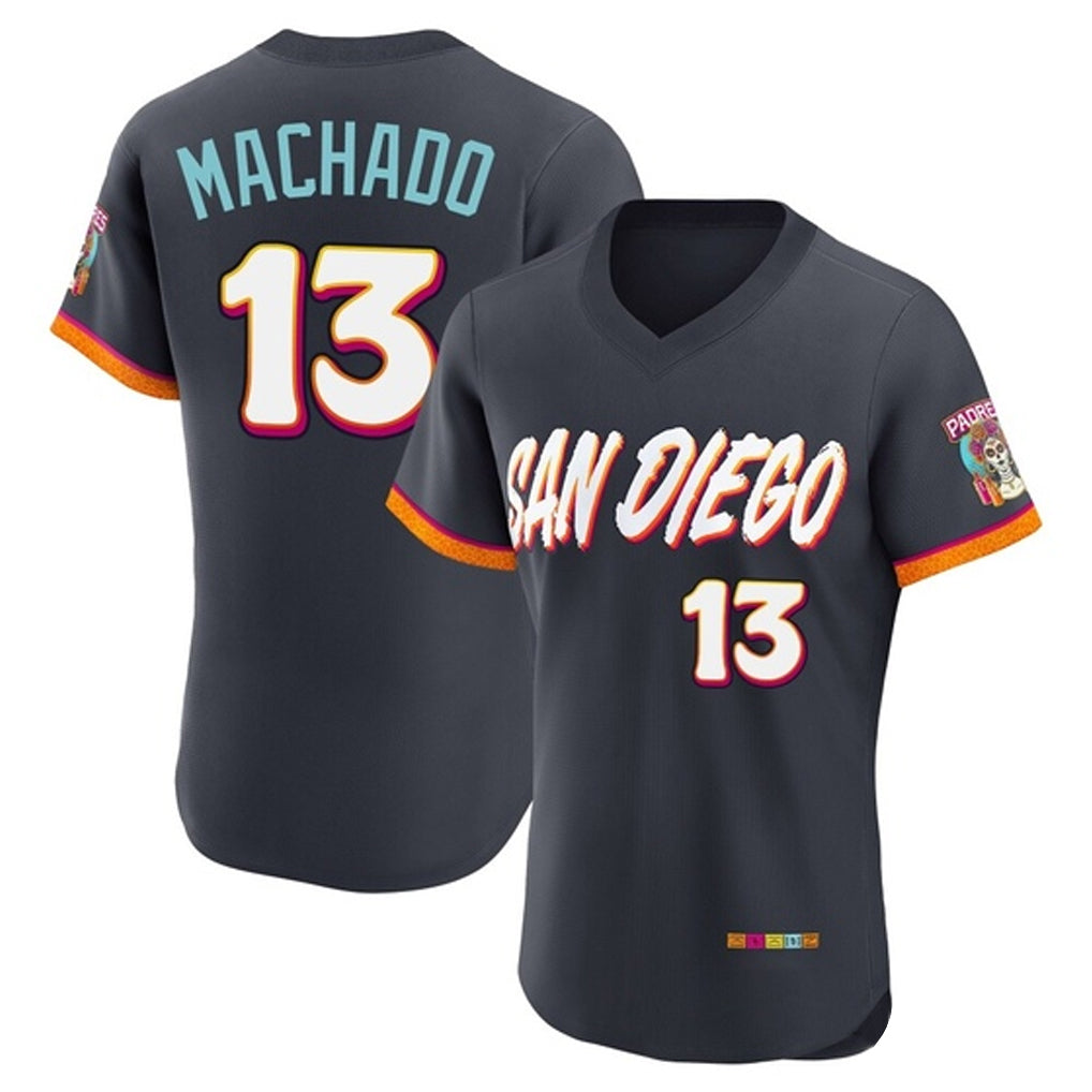 S.Diego Padres #13 Manny Machado Player Obsidian 2026 City Connect Home Elite T-shirt Gdoa Stitched Jerseys
