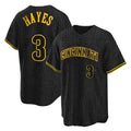 C.Reds #3 Ke'Bryan Hayes Player Black Snake Skin City Home Gdoa Stitched Jerseys