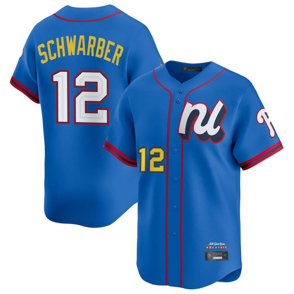 P.Phillies #12 Kyle Schwarber Player Blue National League All-star Game Limited Stitched Jerseys