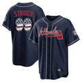 A.Braves #99 Spencer Strider Player Navy USA 250 Fourth Of July Limited Home Game Gdoa250Ys Stitched Jerseys