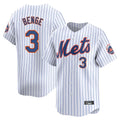 NY.Mets #3 Carson Benge Player White Home Replica Stitched Jerseys