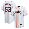 H.Astros #53 Cristian Javier Player White Home Game Gdoa Stitched Jerseys