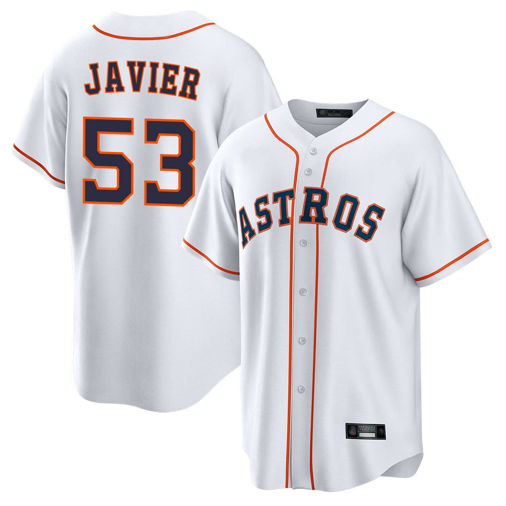 H.Astros #53 Cristian Javier Player White Home Game Gdoa Stitched Jerseys