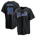 NY.Mets #16 Dwight Gooden Player Black Replica Home Game Stitched Jerseys
