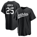 Athletics #25 Brent Rooker Player Black&White Replica Alternate Stitched Jersey
