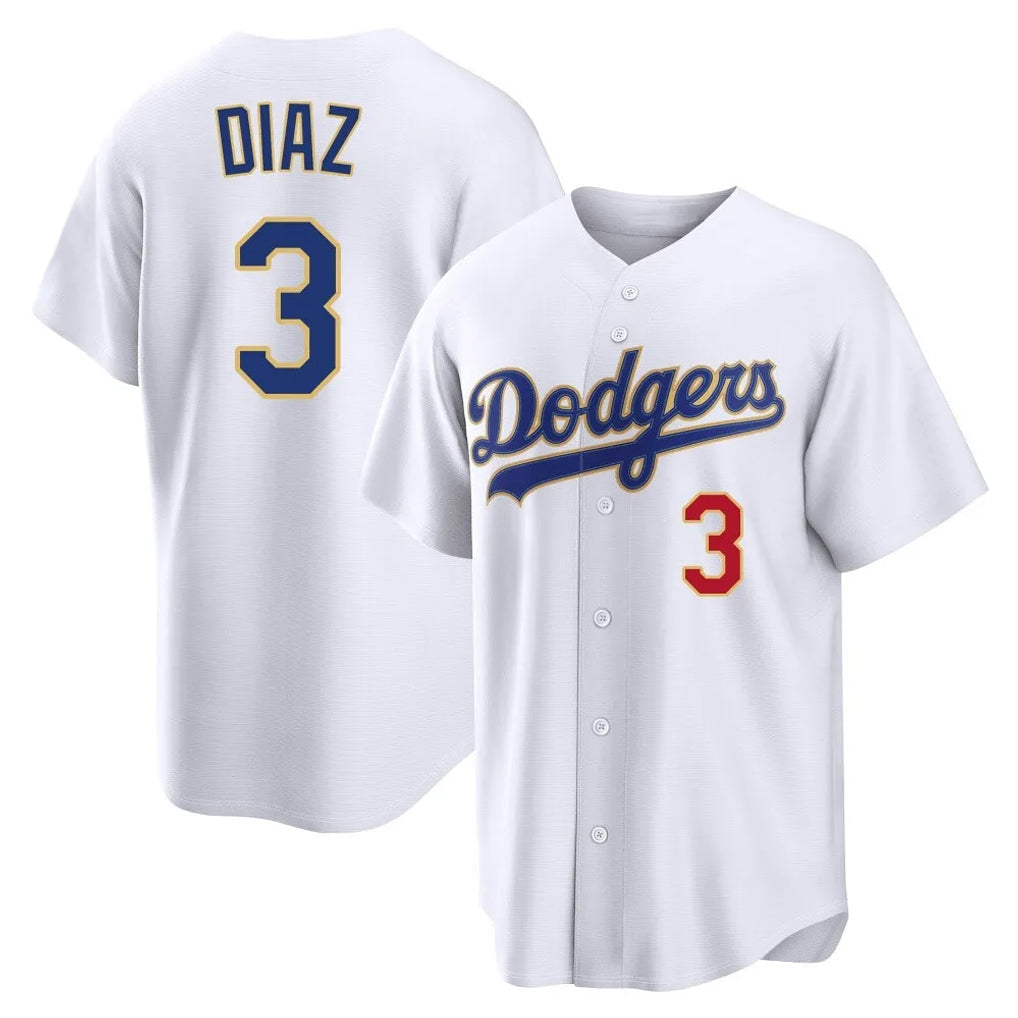 LA.Dodgers #3 Edwin D¨ªaz Player Gold White 2026 Collection Stadium Limited Gdoa Stitched Jerseys