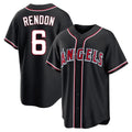 LA.Angels #6 Anthony Rendon Player Black Fashion Out Home Game Gdoa Stitched Jerseys