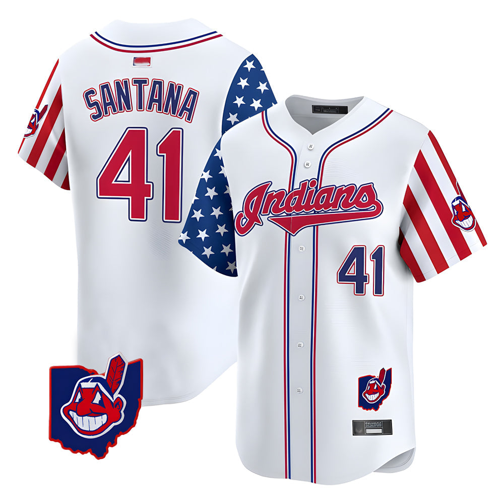 A.Diamondbacks #41 Carlos Santana Player White Independence Day Vapor Premier Limited Stitched Jersey