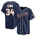 S.Diego Padres #34 Michael King Player Navy Cooperstown Collection Limited Home Stitched Jerseys
