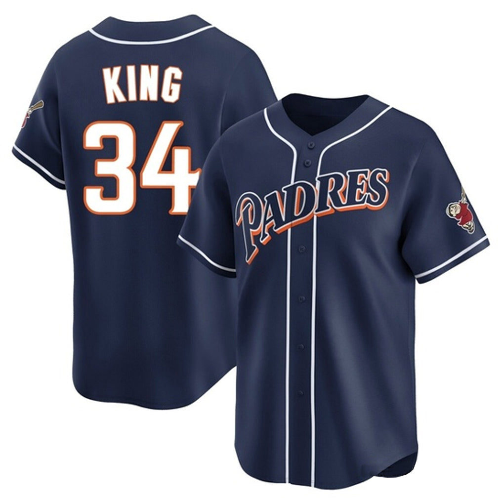 S.Diego Padres #34 Michael King Player Navy Cooperstown Collection Limited Home Stitched Jerseys