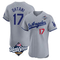 LA.Dodgers #17 Shohei Ohtani Player Gray World Series Limited Elite Home Gdoa Stitched Jerseys